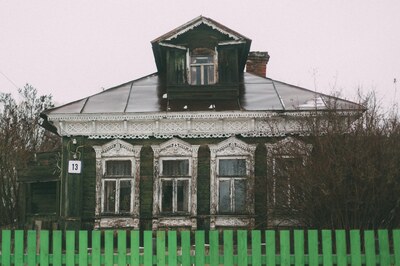 деревянные домики села Федина