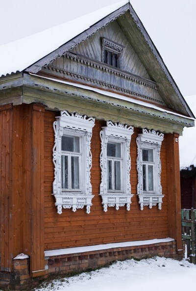 Красота простых домиков деревни Понарино