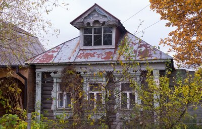 Дома деревни Глебово