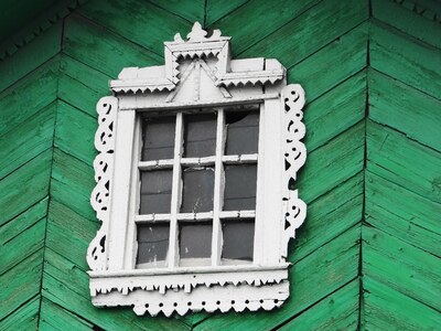 Деревянные дома в деревне Донино