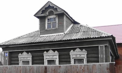 Деревянные дома в деревне Донино