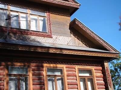 Деревянные дома в селе Подьячево (по Рогачевскому шоссе)