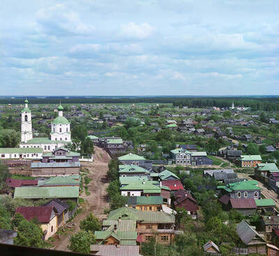 г. Ржев. Кн[язь]-Федоровск[ая] ст[орона] с церковью Покрова Пресвятой Богородицы. [Лето 1910 года]