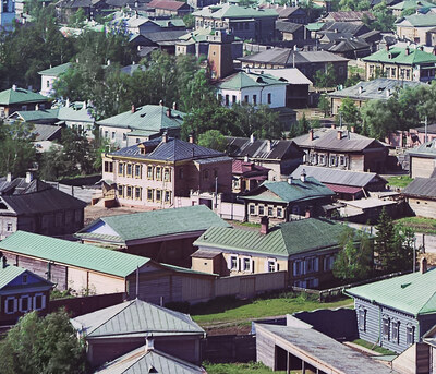 г. Тобольск с сев.-вост. Вдали видно слияние реки Тобола с Иртышем. [1912 год]