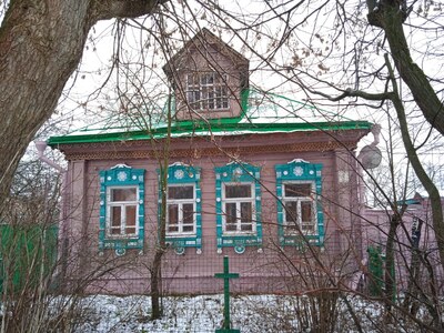Снежинки, вид дома