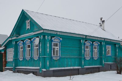 Наличники и резные дома в Суздале